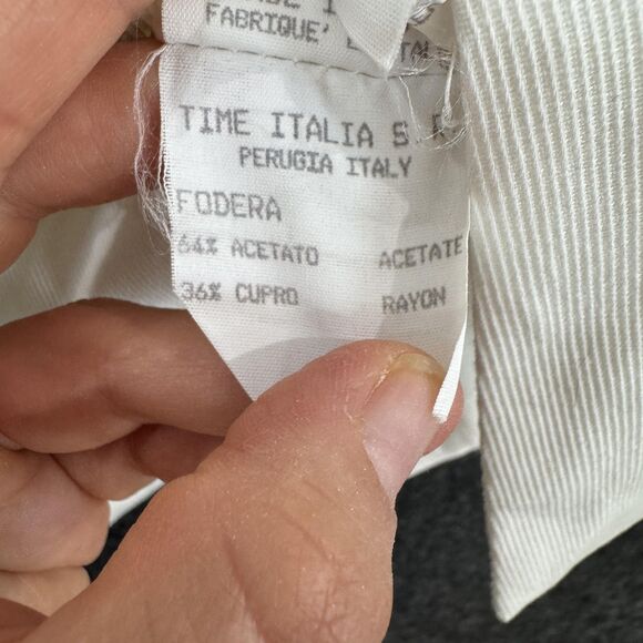 Vintage Thierry Mugler Blazer Women's 44 White Pleated Tail Hem Made In Italy - Picture 12 of 12